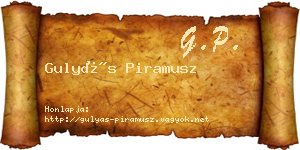 Gulyás Piramusz névjegykártya